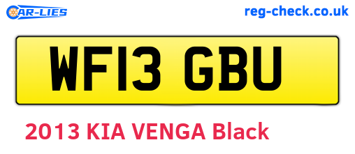 WF13GBU are the vehicle registration plates.