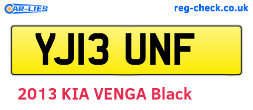 YJ13UNF are the vehicle registration plates.
