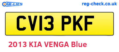 CV13PKF are the vehicle registration plates.