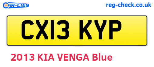 CX13KYP are the vehicle registration plates.