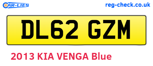 DL62GZM are the vehicle registration plates.