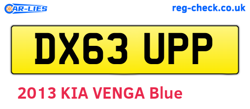 DX63UPP are the vehicle registration plates.