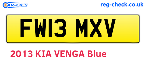 FW13MXV are the vehicle registration plates.