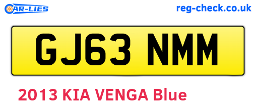 GJ63NMM are the vehicle registration plates.