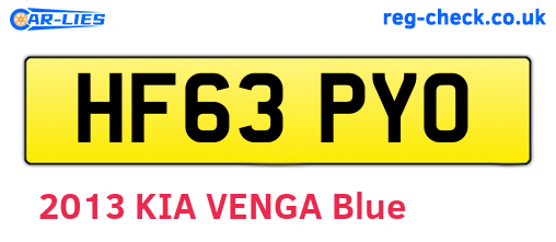 HF63PYO are the vehicle registration plates.