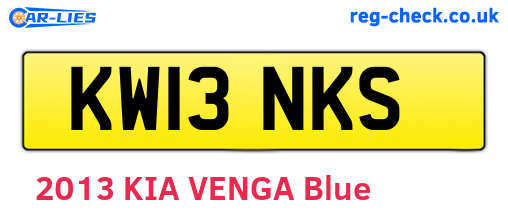 KW13NKS are the vehicle registration plates.