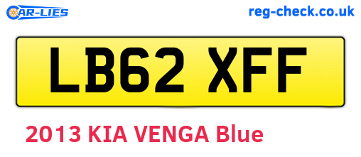 LB62XFF are the vehicle registration plates.