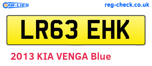 LR63EHK are the vehicle registration plates.