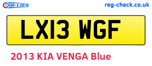 LX13WGF are the vehicle registration plates.