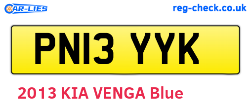PN13YYK are the vehicle registration plates.