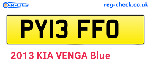 PY13FFO are the vehicle registration plates.