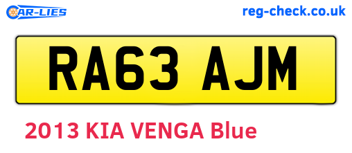 RA63AJM are the vehicle registration plates.