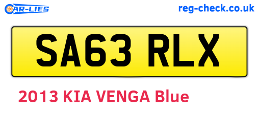 SA63RLX are the vehicle registration plates.