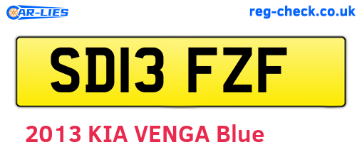 SD13FZF are the vehicle registration plates.