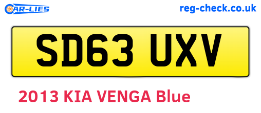 SD63UXV are the vehicle registration plates.