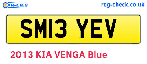 SM13YEV are the vehicle registration plates.