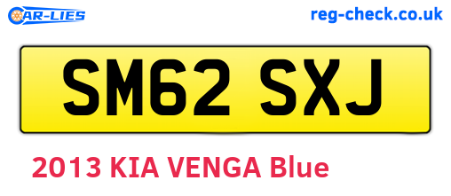 SM62SXJ are the vehicle registration plates.