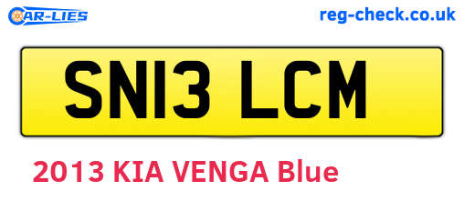SN13LCM are the vehicle registration plates.