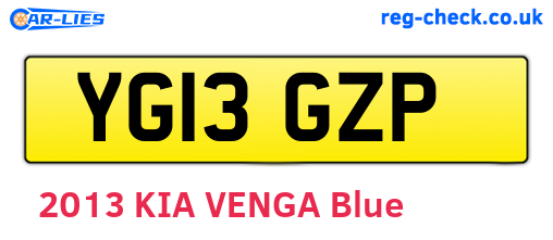 YG13GZP are the vehicle registration plates.