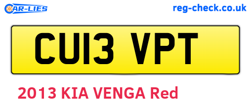 CU13VPT are the vehicle registration plates.