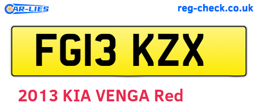 FG13KZX are the vehicle registration plates.