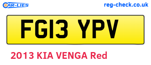 FG13YPV are the vehicle registration plates.