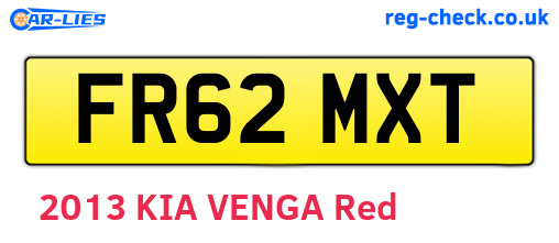 FR62MXT are the vehicle registration plates.