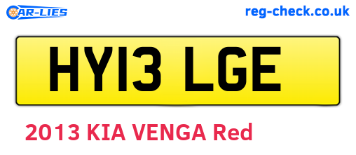 HY13LGE are the vehicle registration plates.