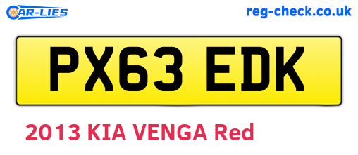 PX63EDK are the vehicle registration plates.