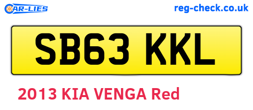 SB63KKL are the vehicle registration plates.