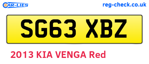 SG63XBZ are the vehicle registration plates.