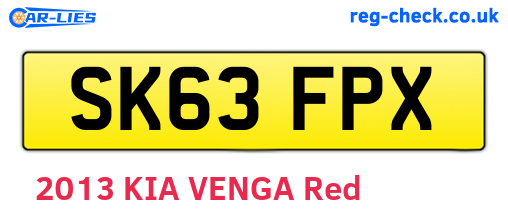 SK63FPX are the vehicle registration plates.