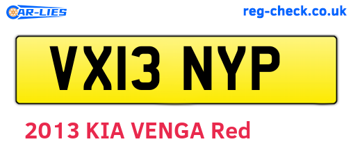 VX13NYP are the vehicle registration plates.