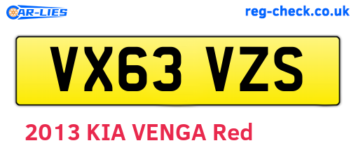 VX63VZS are the vehicle registration plates.