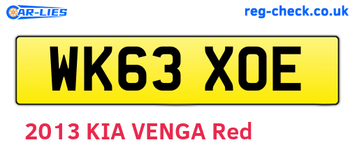 WK63XOE are the vehicle registration plates.