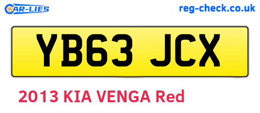 YB63JCX are the vehicle registration plates.