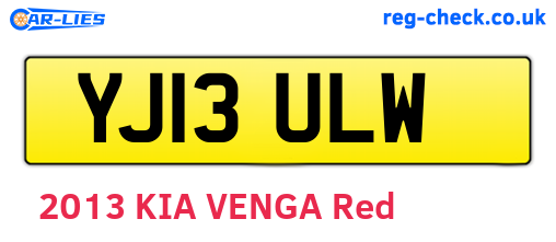 YJ13ULW are the vehicle registration plates.