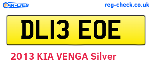 DL13EOE are the vehicle registration plates.