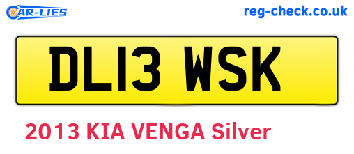 DL13WSK are the vehicle registration plates.