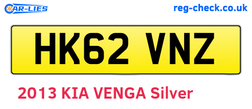 HK62VNZ are the vehicle registration plates.