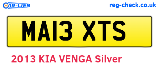 MA13XTS are the vehicle registration plates.