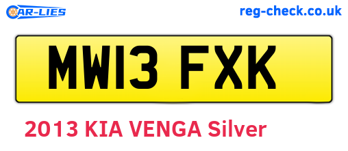 MW13FXK are the vehicle registration plates.