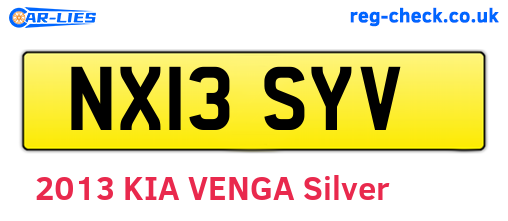 NX13SYV are the vehicle registration plates.