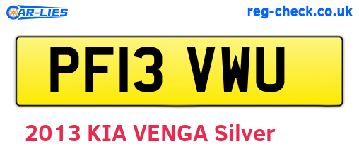 PF13VWU are the vehicle registration plates.