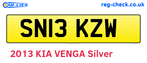SN13KZW are the vehicle registration plates.