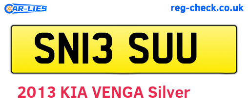 SN13SUU are the vehicle registration plates.
