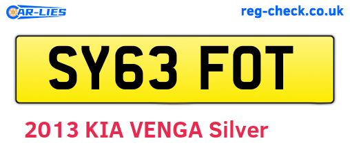 SY63FOT are the vehicle registration plates.
