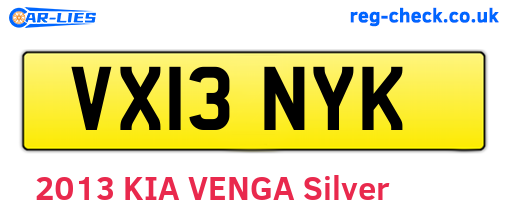 VX13NYK are the vehicle registration plates.