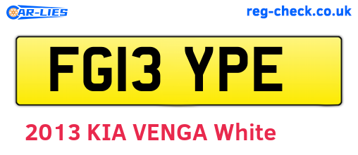 FG13YPE are the vehicle registration plates.