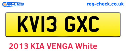 KV13GXC are the vehicle registration plates.